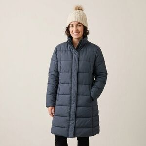 SPIRE Women's XXL Long Navy Puffer Coat Winter Jacket